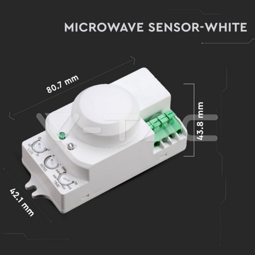 Sensor Microwave cuerpo blanco con función apagado/encendido - 6