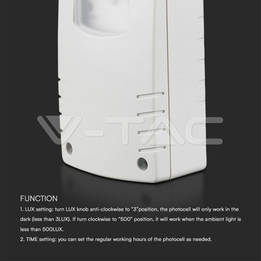 Sensor Fotocélula IP65 Cuerpo Blanco - 9