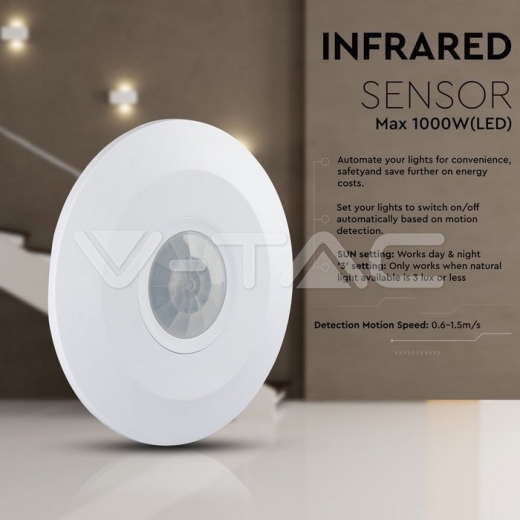 Sensor de movimiento de techo Blanco mate - 10
