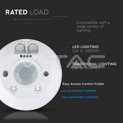 Sensor de movimiento de techo Blanco mate - 6