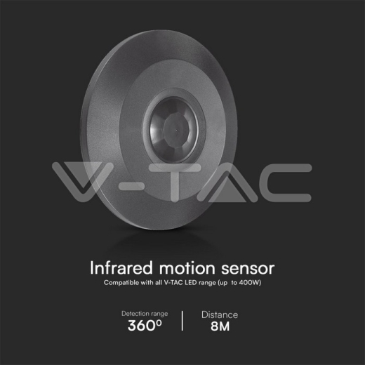 Sensor PIR de Techo Plano Completo Negro - 3