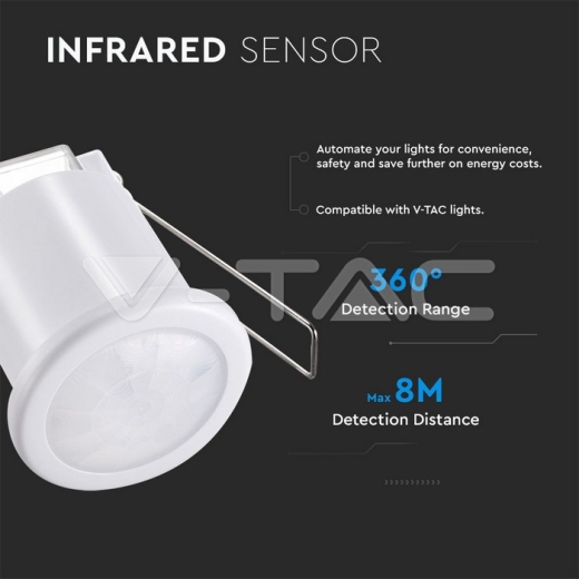 Sensor de movimiento PIR para techo cuerpo Blanco - 5