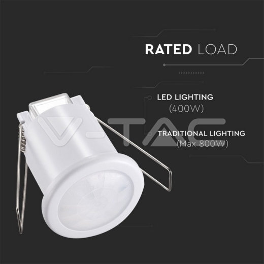 Sensor de movimiento PIR para techo cuerpo Blanco - 6