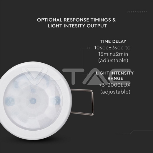 Sensor de movimiento PIR para techo cuerpo Blanco - 7