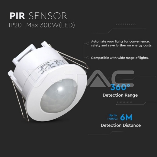 Sensor de techo PIR blanco 360° - 2