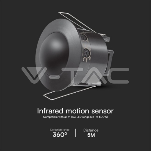 Sensor de techo PIR negro completo - 3