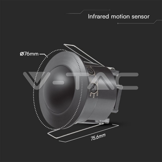 Sensor de techo PIR negro completo - 4