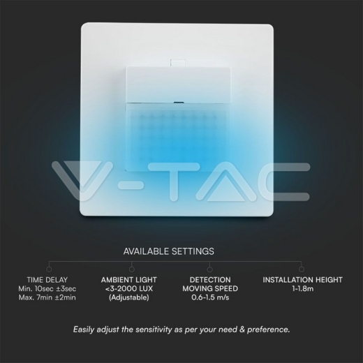 Sensor PIR Línea Dos Hilos Tasa de Detección 120º Cuerpo Blanco - 8