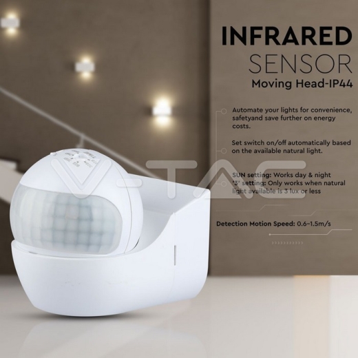 PIR Wall Sensor Moving Head White - 9