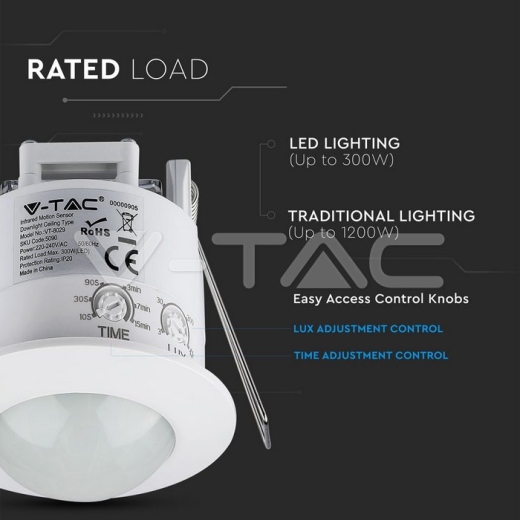 PIR Ceiling Sensor White - 4