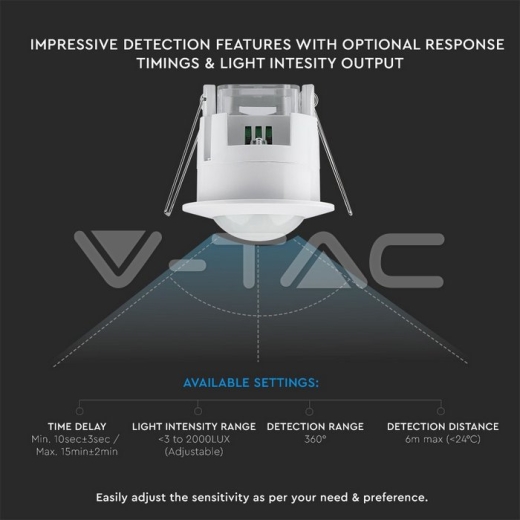 PIR Ceiling Sensor White - 5
