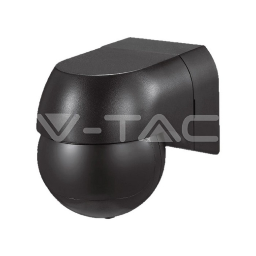 Sensor de pared PIR con cabezal móvil negro completo - 1