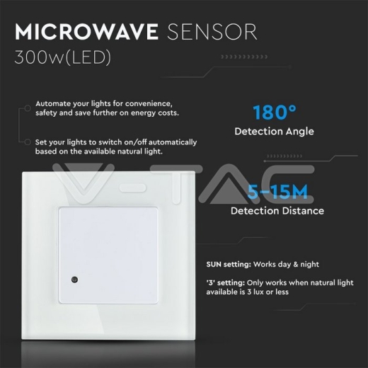 Switch Microwave Sensor White - 5