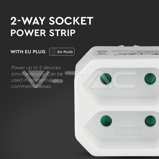 2 Outlet Adapter 2.5A White Label Poly Bag - 6