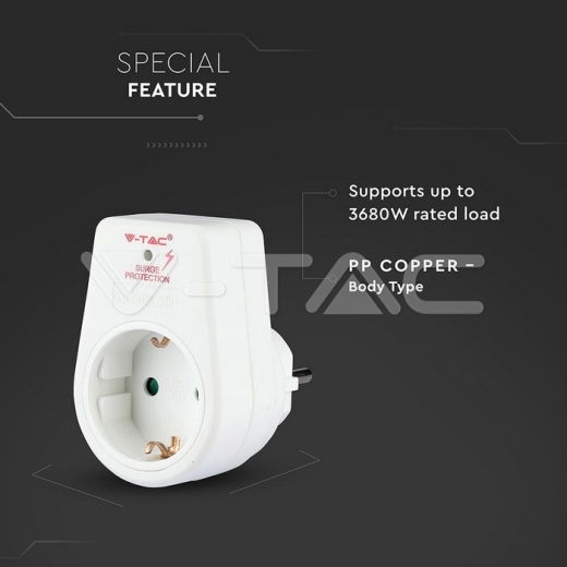 1 Way Adapter 16A White - 6