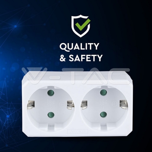 2 Ways Adapter Earthing Contact 10/16A 250V White - 7