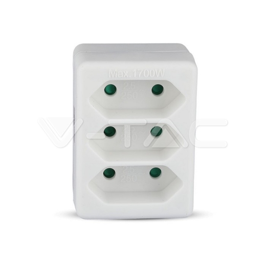 3 Outlet Adapter 2.5A White Label Poly Bag - 1