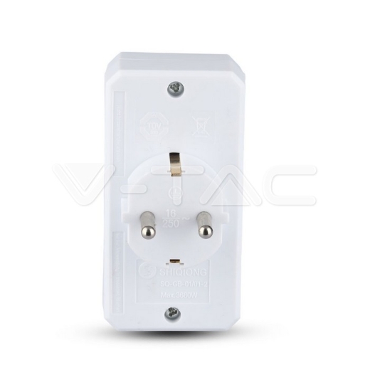 Adaptador de 2 salidas Euro Socket 10A , 1 Socket 10/16A 250V Blanco - 4
