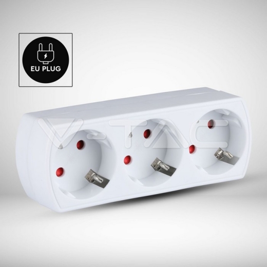 3 Outlet Power Adapter Earth Contact 16A 250V - 5