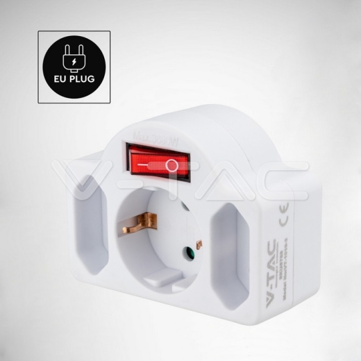 3 Outlet Power Adapter Earth Contact Switch 16A 250V - 5