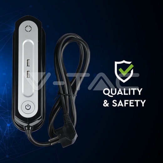 3 Way Desk Socket Lighted Switch & 2 USB Ports 3G 1.5mm x 1.4m - 8