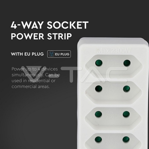 4 Outlet Adapter 2.5A White Label Poly Bag - 5