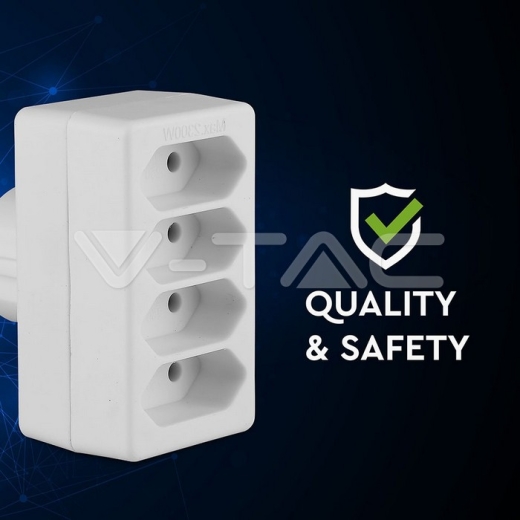 4 Outlet Adapter 2.5A White Label Poly Bag - 7