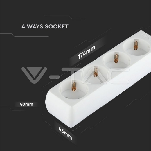 Enchufe 4 tomas con cable 3m - 5