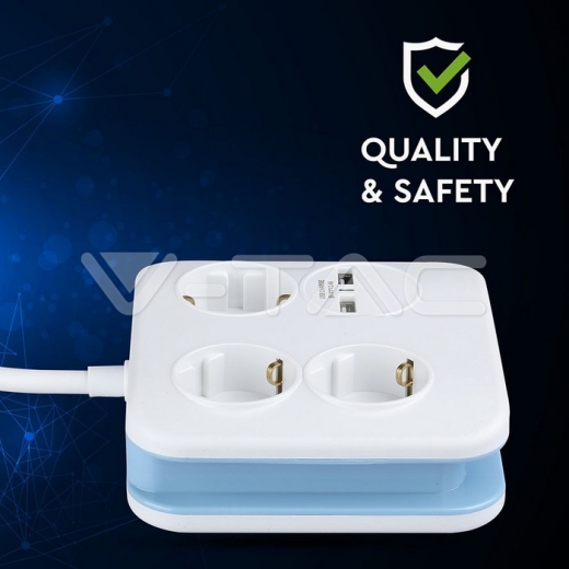 3 Ways Socket USB Square 3G 1.55mm x 1.4m - 7