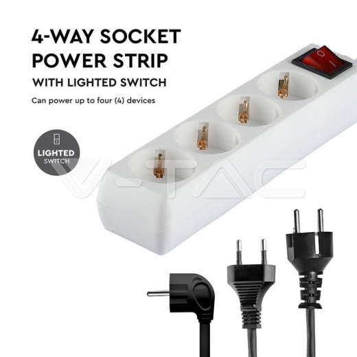 4 Power Strip Switch Cable 1.5m - 8