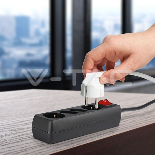 Enchufe 4 tomas combinado Negro (3G1.5MM2 X 1.5M) - 9