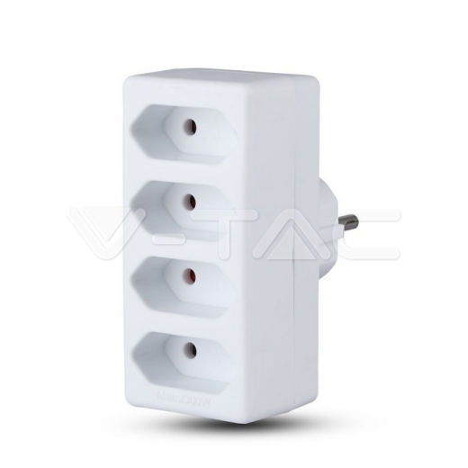 Adaptador de 4 salidas con toma de tierra 10A 250V Blanco - 2
