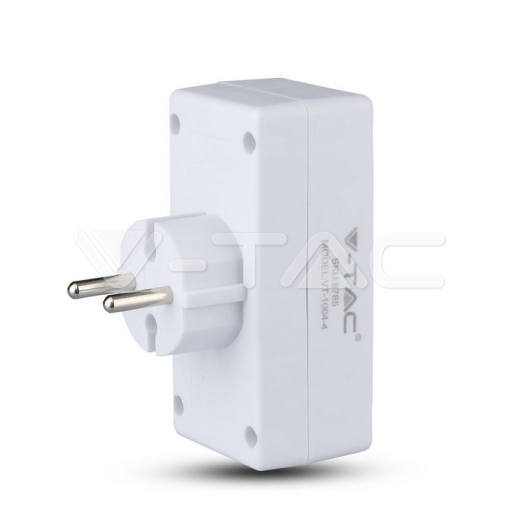 Adaptador de 4 salidas con toma de tierra 10A 250V Blanco - 3