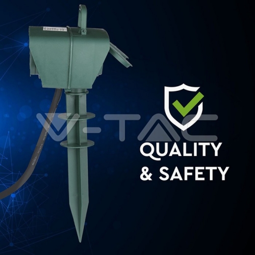 Regleta con pincho para jardín 4 enchufes 3G 1.5mm x 3m IP44 verde - 6