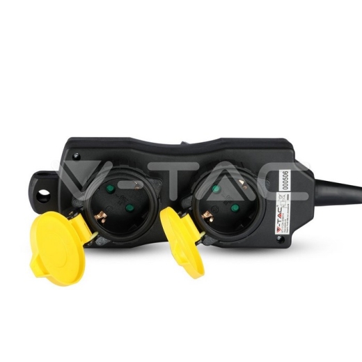 Regleta base 4 enchufes 3G 1.5mm x 3m IP44 negro & amarillo - 2