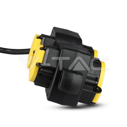 Regleta base 4 enchufes 3G 1.5mm x 3m IP44 negro & amarillo - 3