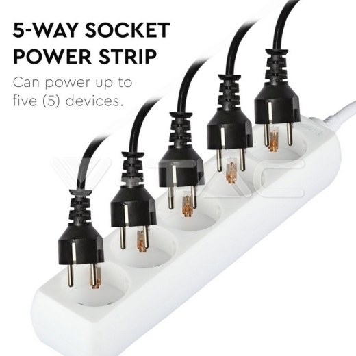 Enchufe 5 tomas con cable 3m - 4