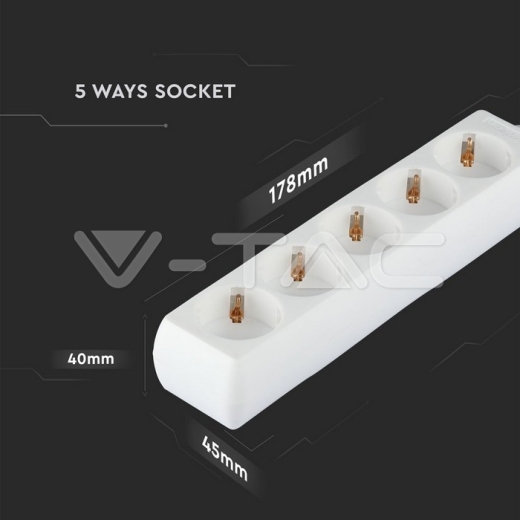 Enchufe 5 tomas con cable 1.5m - 8