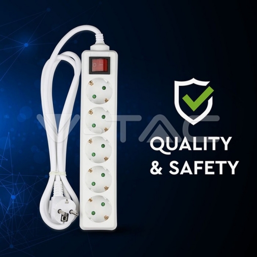 Enchufe 5 tomas con interruptor y cable 1.5m - 8