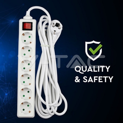 Enchufe 6 tomas con interruptor y cable 5m - 9