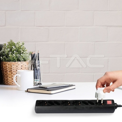 Enchufe 8 tomas combinado Negro (3G1.5MM2 X 1.5M) - 10