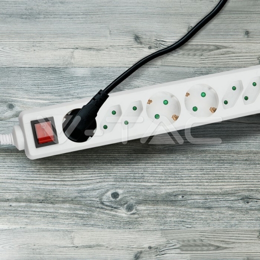 Enchufe 8 tomas combinado Blanco (3G1.5MM2 X 1.5M) - 11