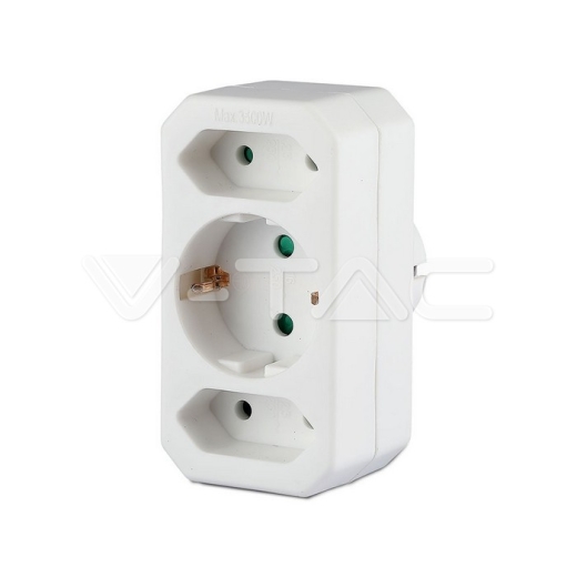 Adaptador 2 x 2.5A 1 x 16A blanco - 2