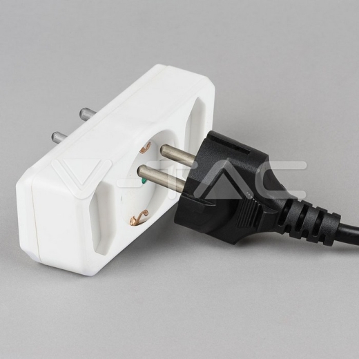 Adaptador 2 x 2.5A 1 x 16A blanco - 9