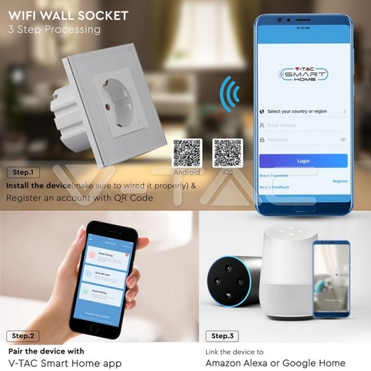 EU Wi-Fi Wall Socket White - 4