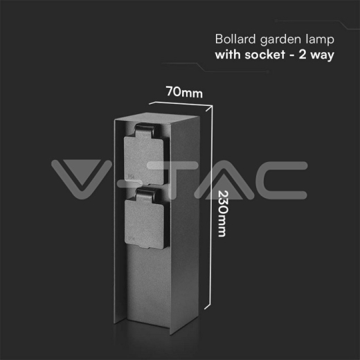 Base para Bolardo 16A max. Pila de potencia de 3600W de acero inoxidable. - 4