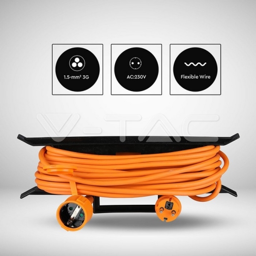 Cable de extensión 3G 1.5mm x 15m 1 toma 16A IP44 naranja & negro - 5