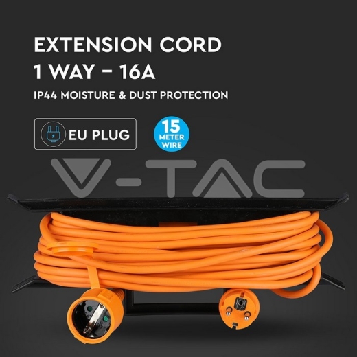 Cable de extensión 3G 1.5mm x 15m 1 toma 16A IP44 naranja & negro - 6