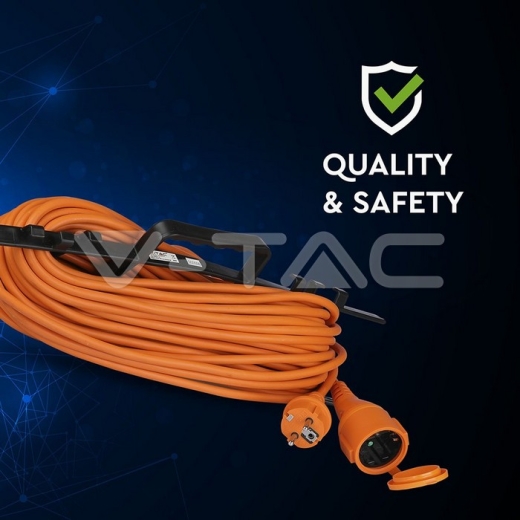 Cable de extensión 3G 1.5mm x 30m 1 toma 16A IP44 naranja & negro - 6