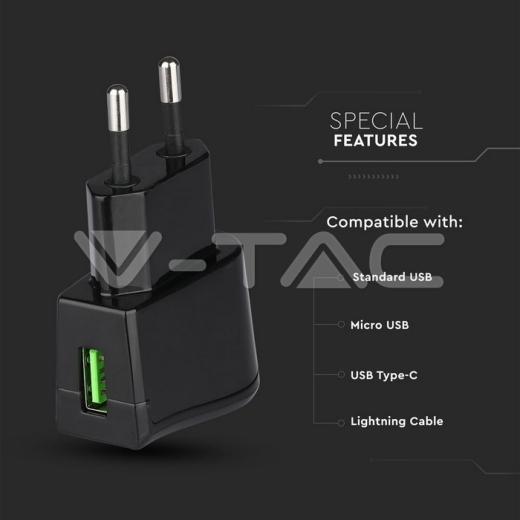 Adaptador de viaje USB Blister Negro - 3